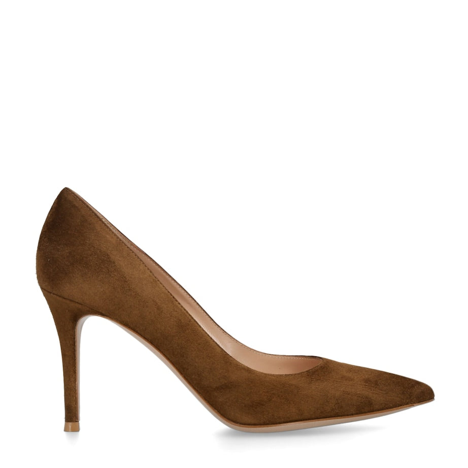 Brown Suede Gianvito Pumps 85