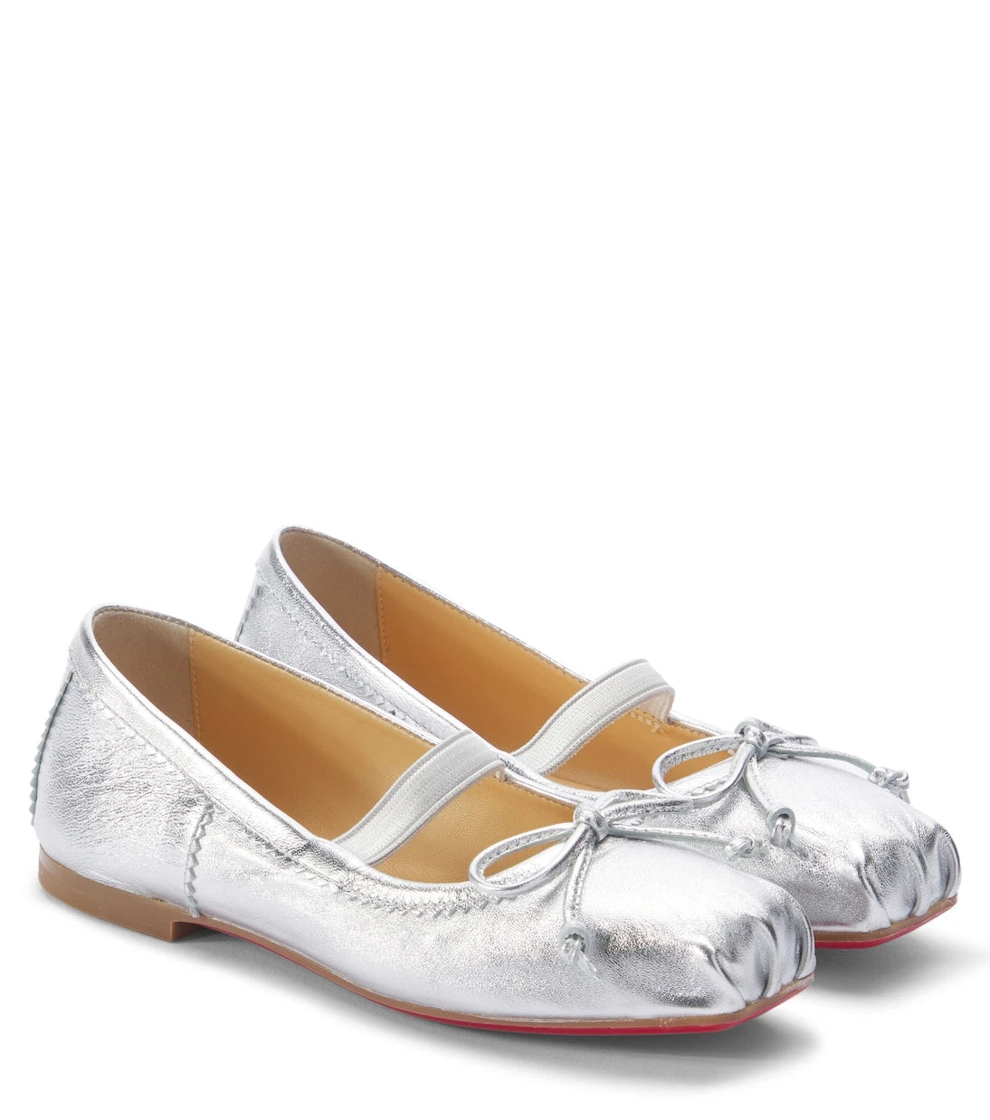 Christian Louboutin Kids - Baballet metallic leather ballet flats