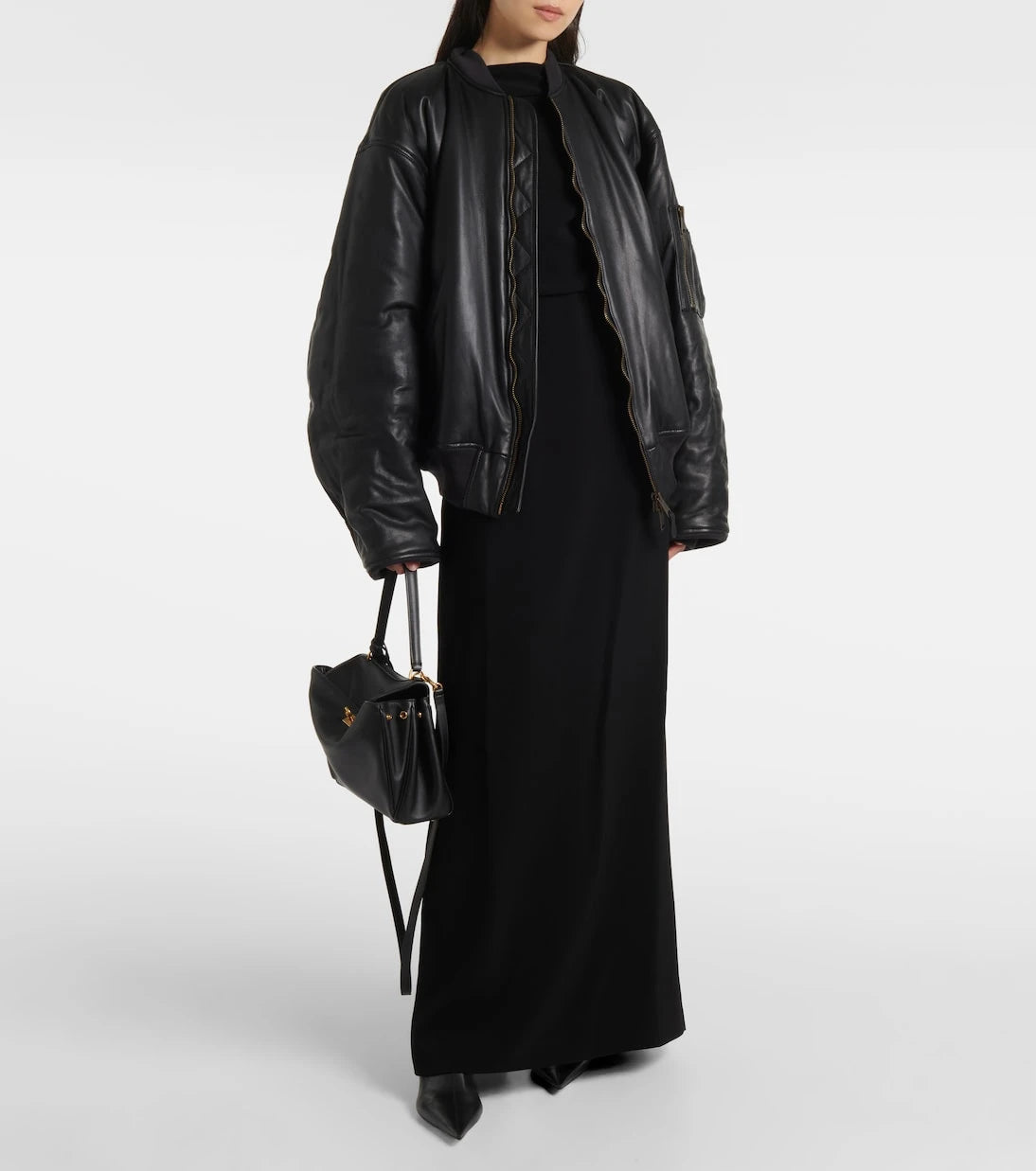 Balenciaga - Leather bomber jacket