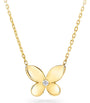 Mini Yellow Gold and Diamond Butterfly Necklace