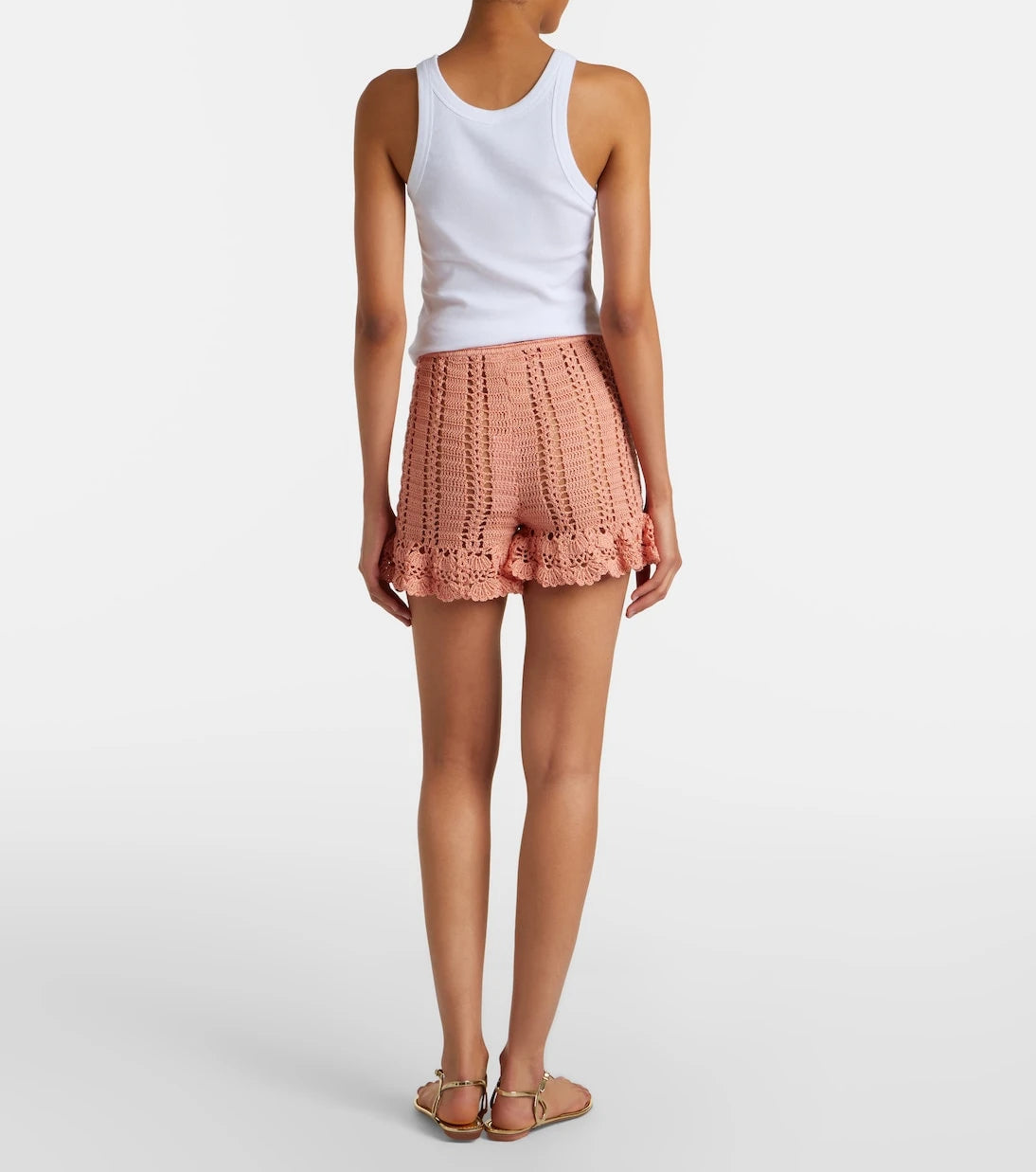 Anna Kosturova - Crochet ruffled cotton shorts