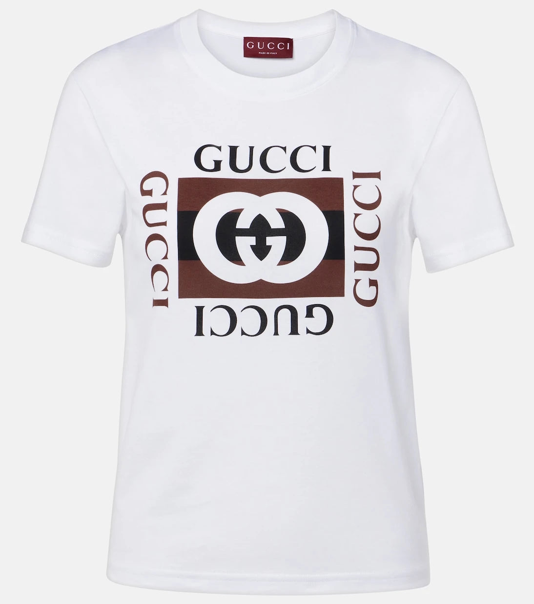 Gucci - تيشيرت من القطن بطبعة Interlocking G