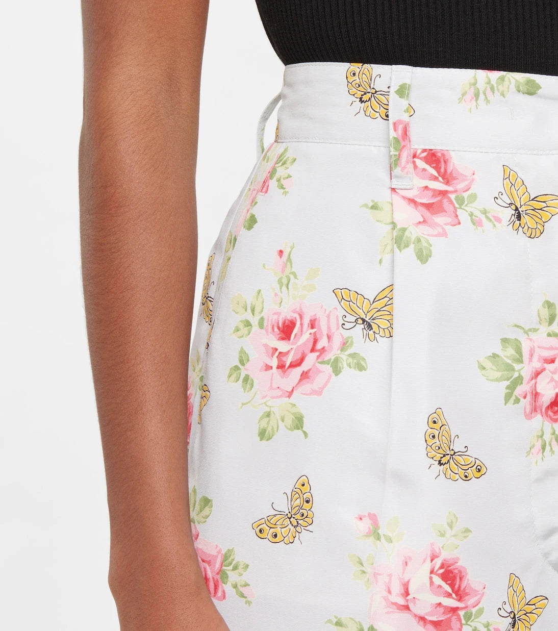Prada - Floral high-rise silk pants