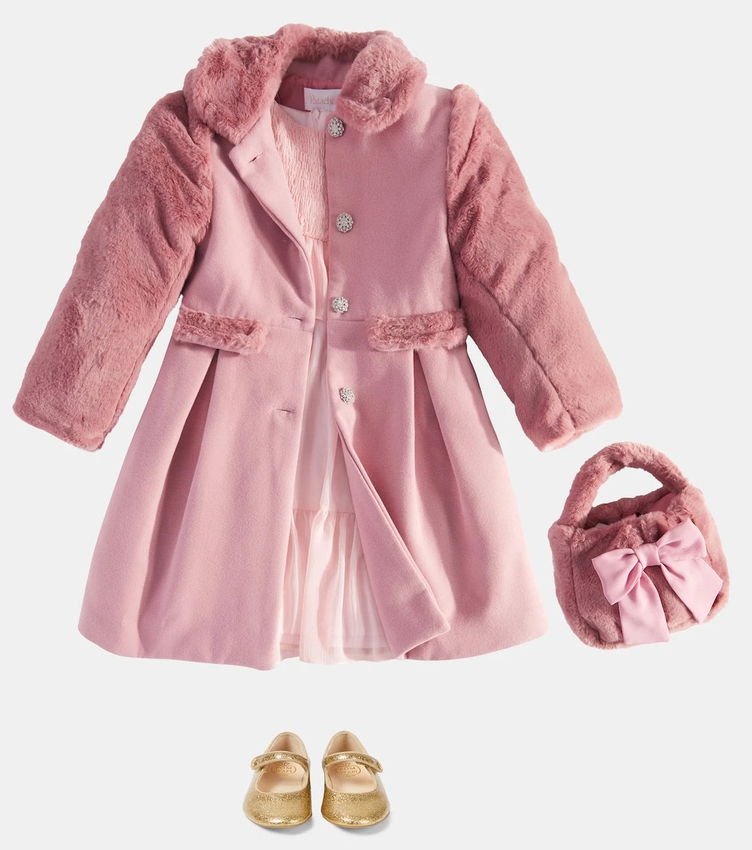 Patachou - Ruffled shirred chiffon dress