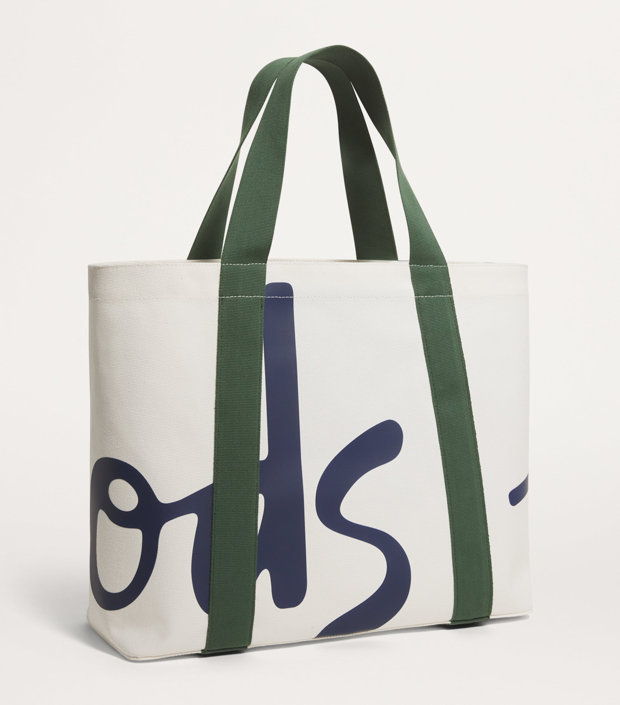 Ivory Medium Cotton Logo Tote Bag
