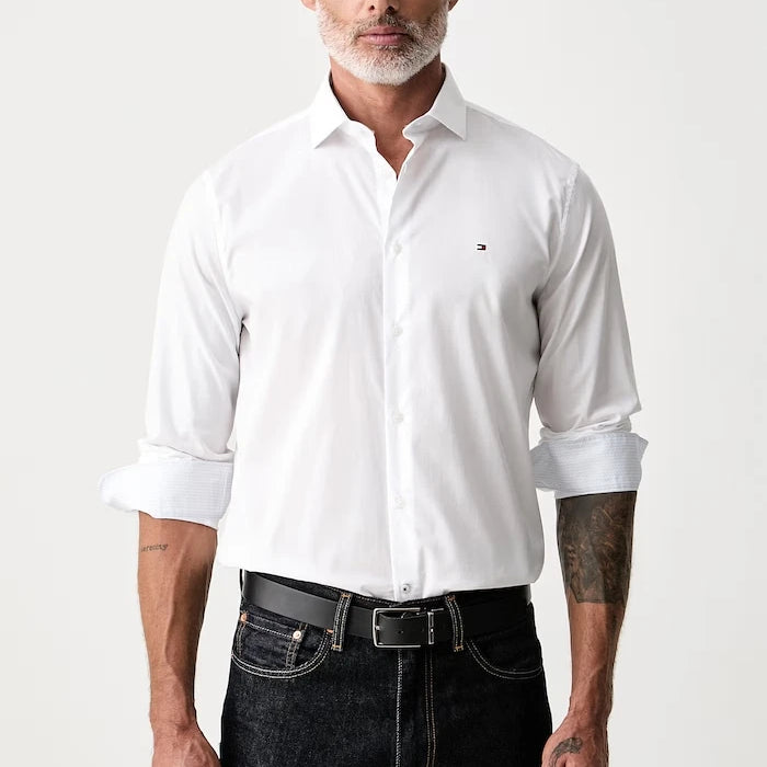 Tommy Hilfiger pamuk ve elastan erkek gömlek