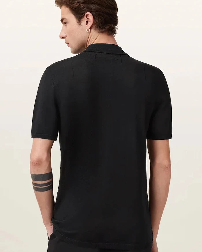 AllSaints Erkek Yün Yakalı Tişört MODE