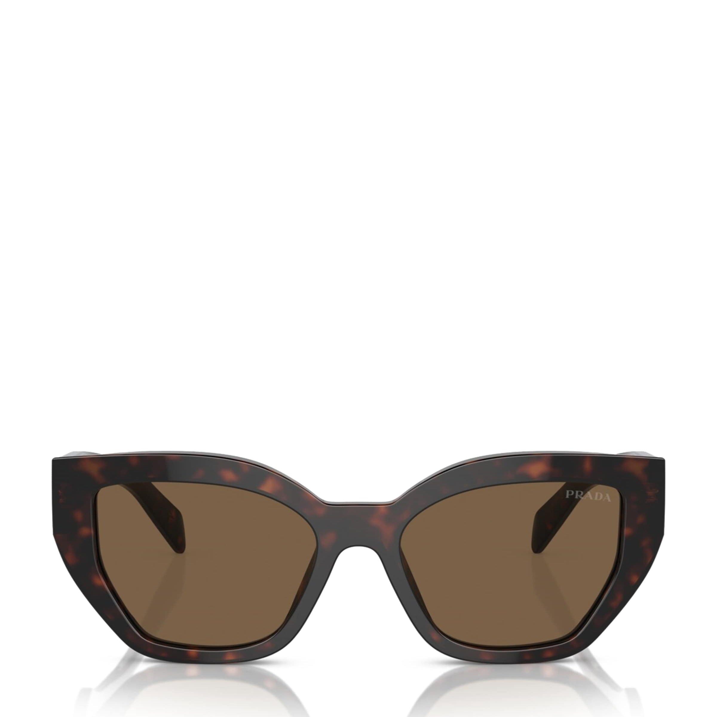 Prada Brown Tortoiseshell Geometric Sunglasses