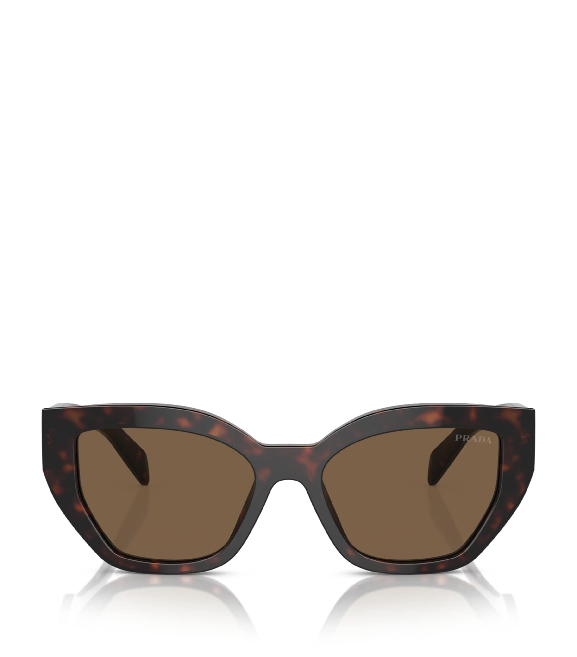 Prada Brown Tortoiseshell Geometric Sunglasses