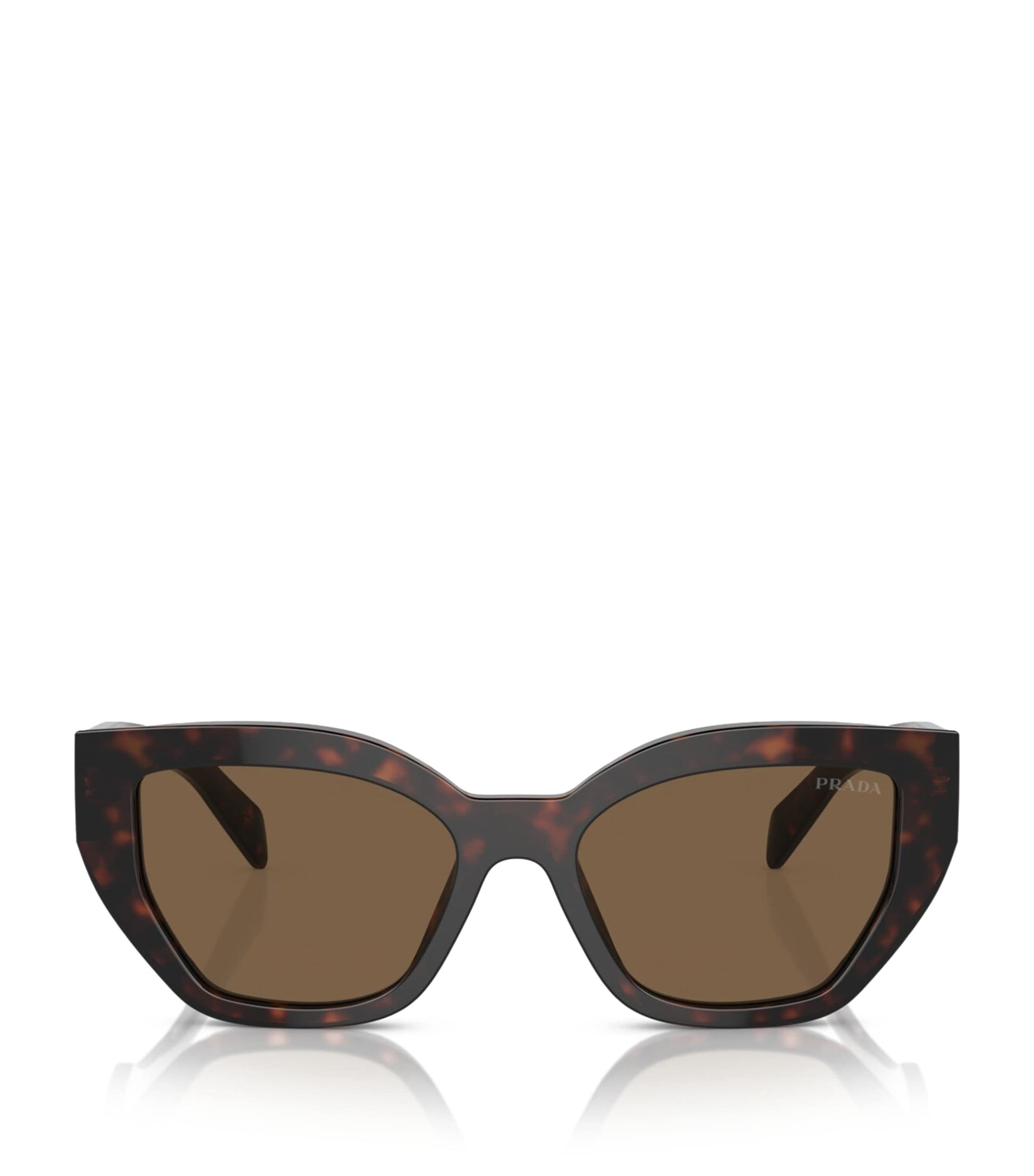 Prada Brown Tortoiseshell Geometric Sunglasses