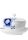 Blue Fluted Mega Bowl with Lid and Saucer (12.5cm)