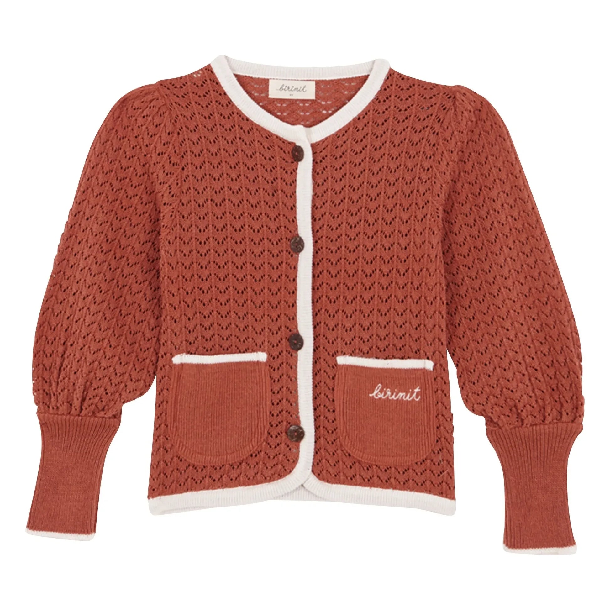 birinit - Pointelle cardigan | Terracotta