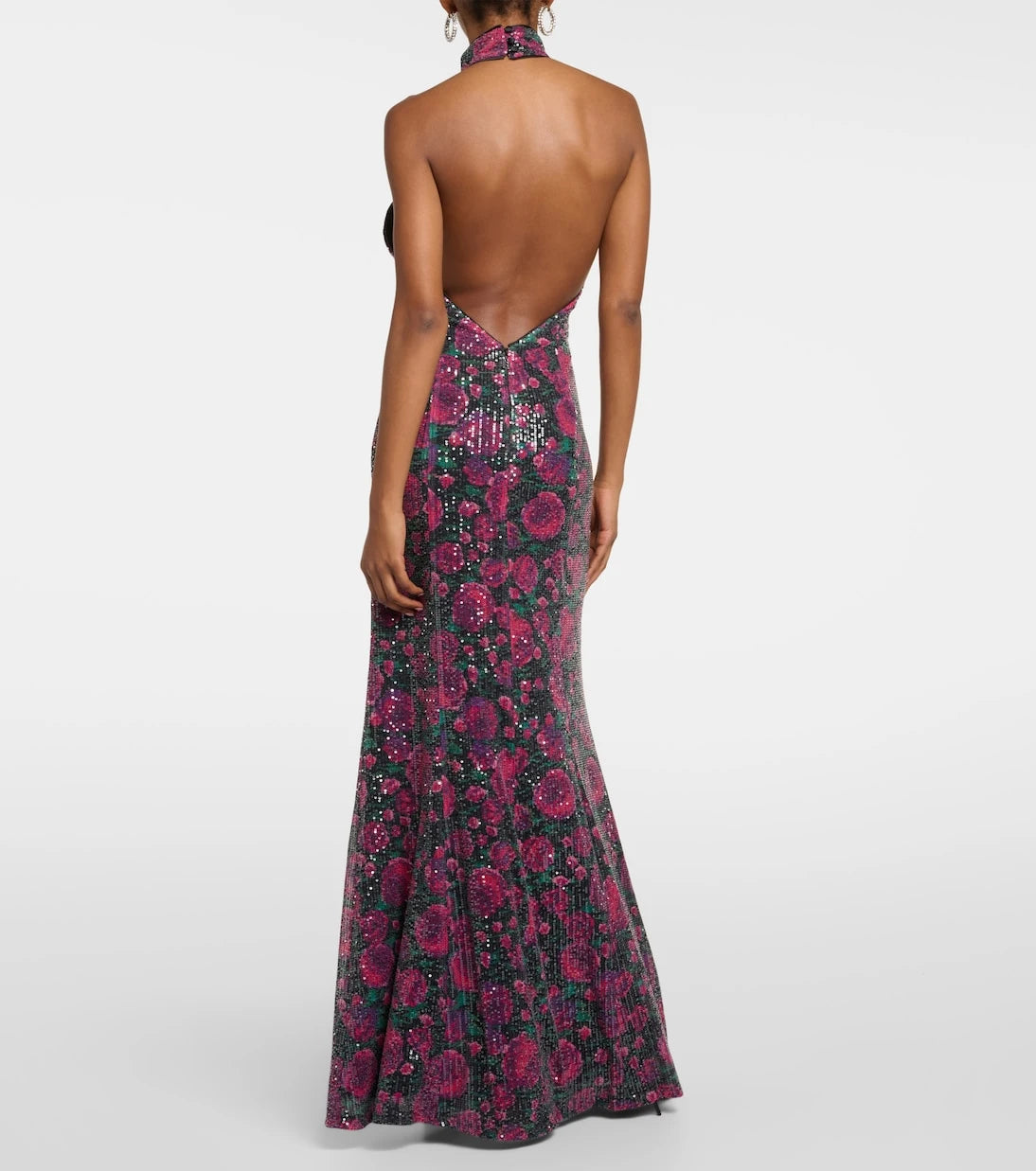 Rotate - Sequined halterneck maxi dress