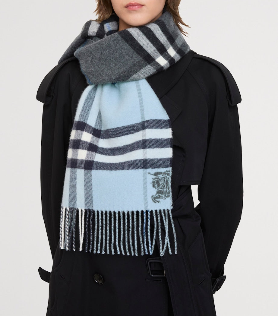 Black Cashmere Contrast Check Scarf