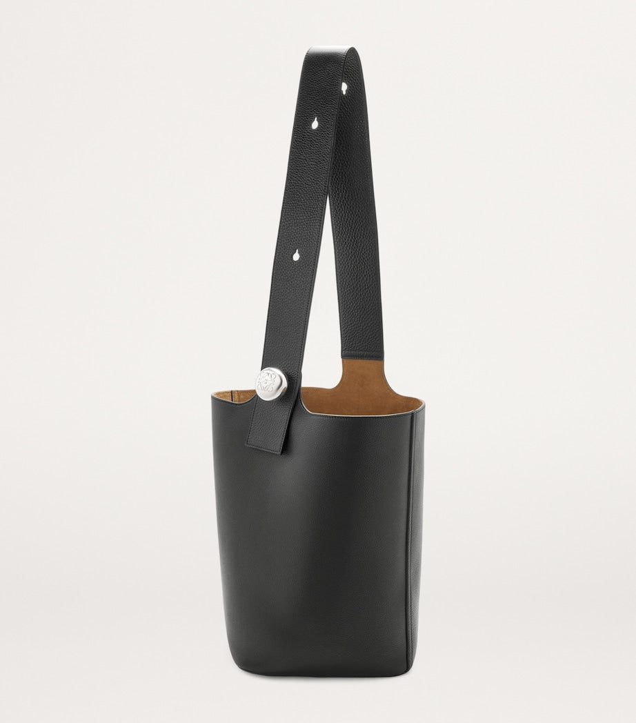 Large Leather Pebble Bucket Bag