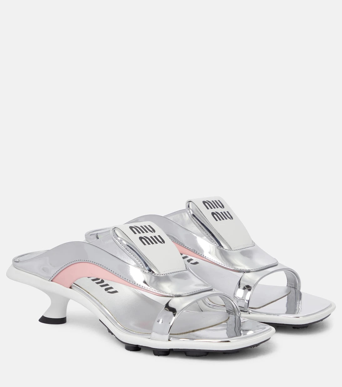 Miu Miu - Metalik deri sandaletler
