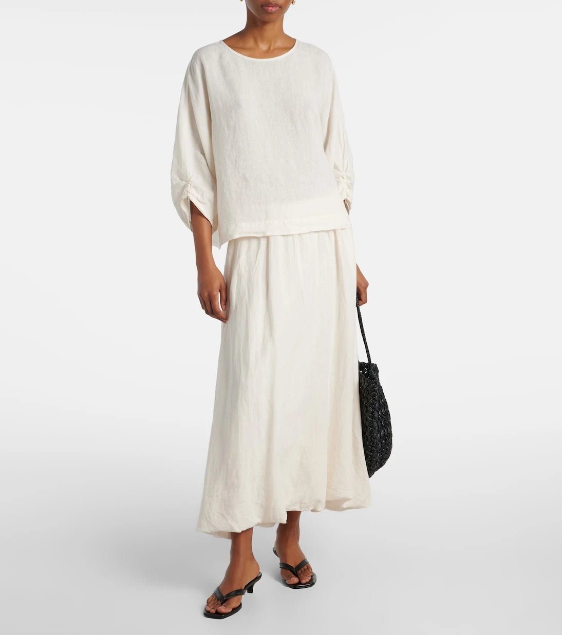 Velvet - Rachelle linen midi skirt