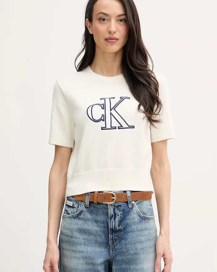Calvin Klein Jeans kadın pamuklu kazak tipi tişört