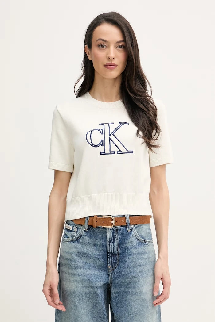 Calvin Klein Jeans kadın pamuklu kazak tipi tişört