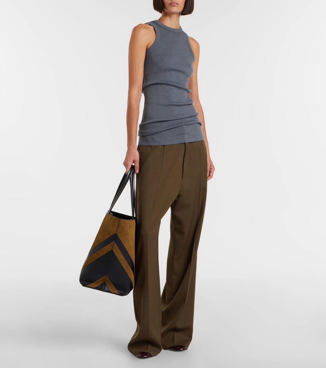 Phoebe Philo - Pot Cabas suede and leather tote bag