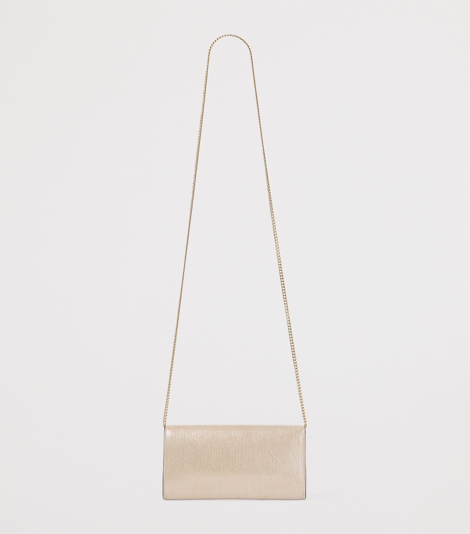 Jimmy Choo Gold Leather Emmie Clutch Bag