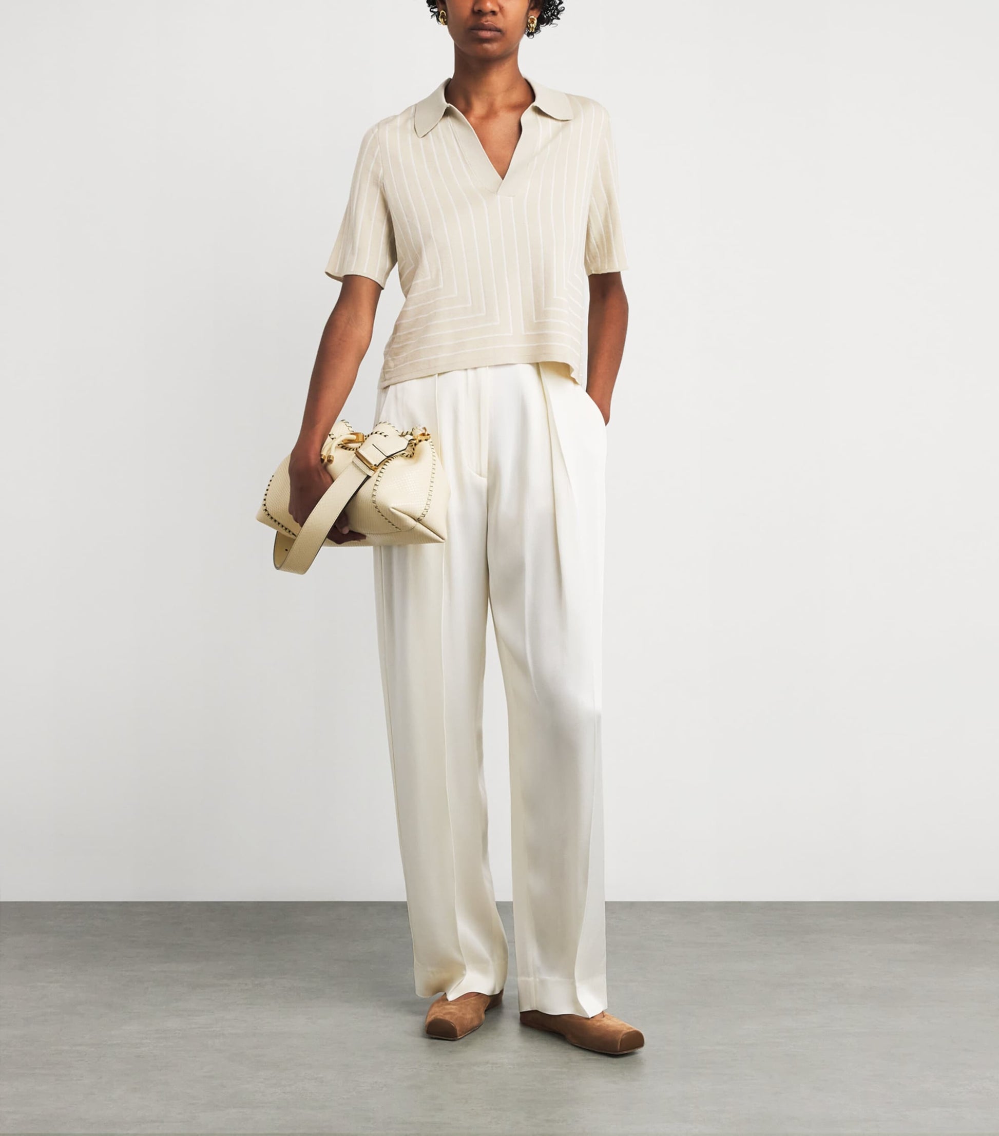 Multi Silk-Cotton-Blend Geometric Jacquard Polo Shirt