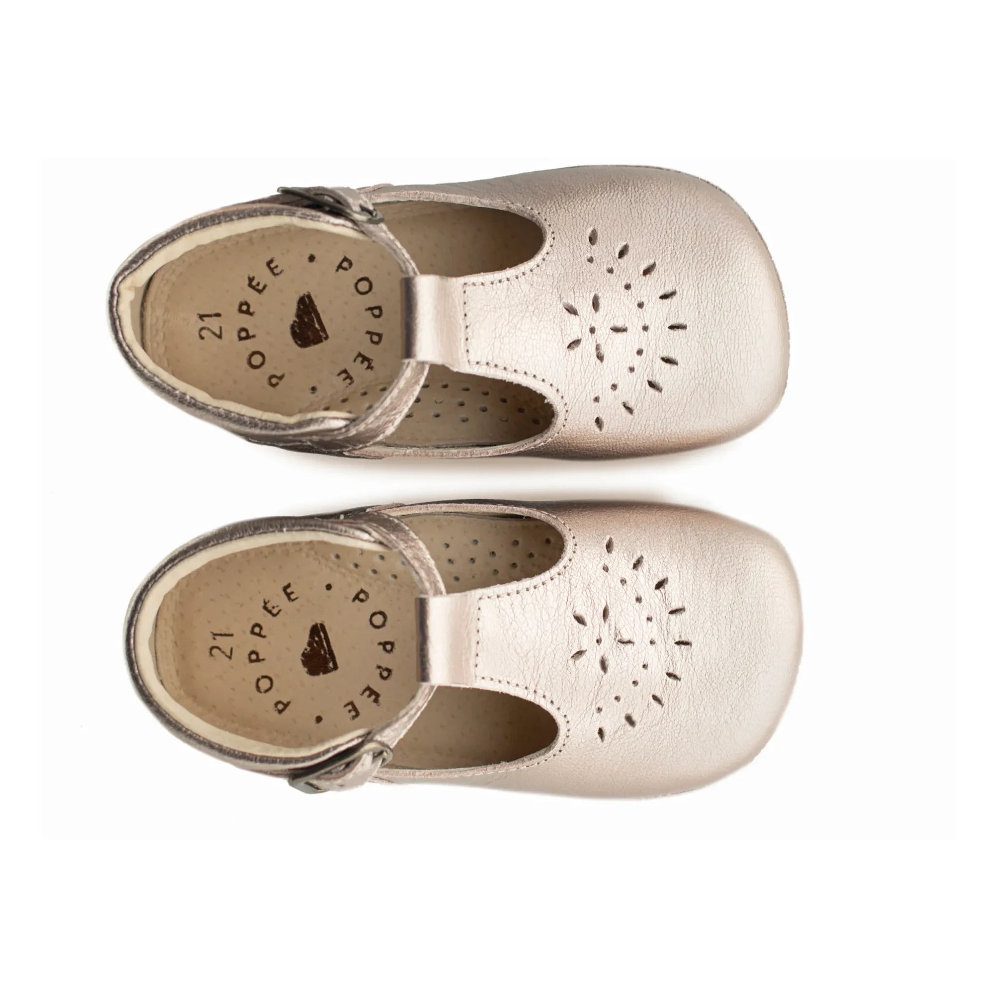 Poppée - Minimilton T-Bar Slippers | Champagne