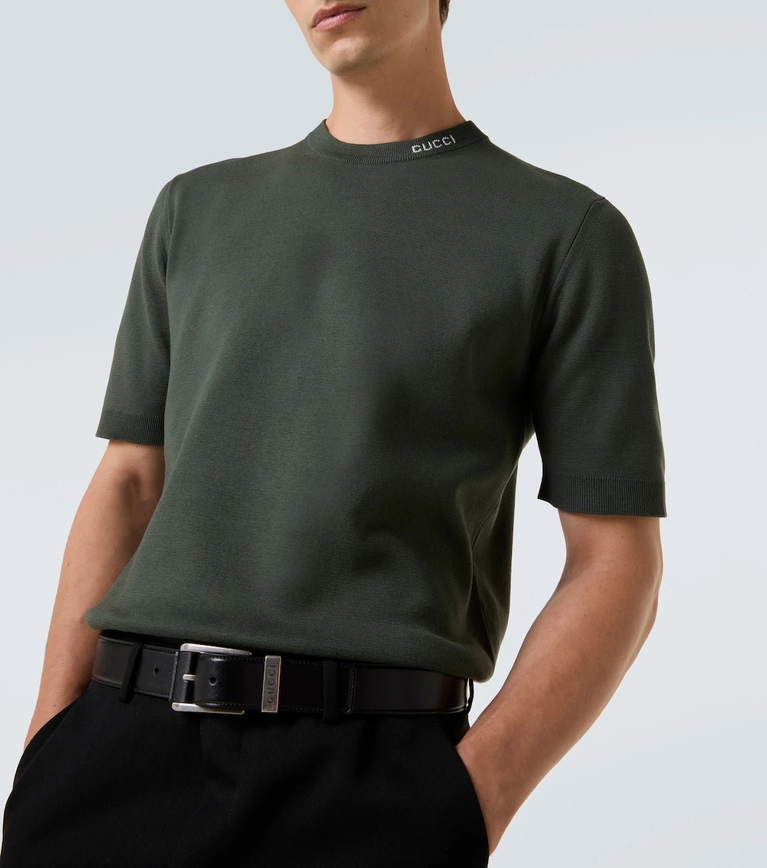 Gucci - Logo silk and cotton T-shirt