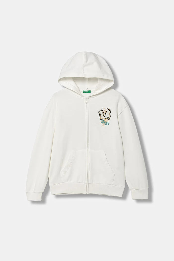 United Colors of Benetton Pamuklu Çocuk Fermuarlı Sweatshirt