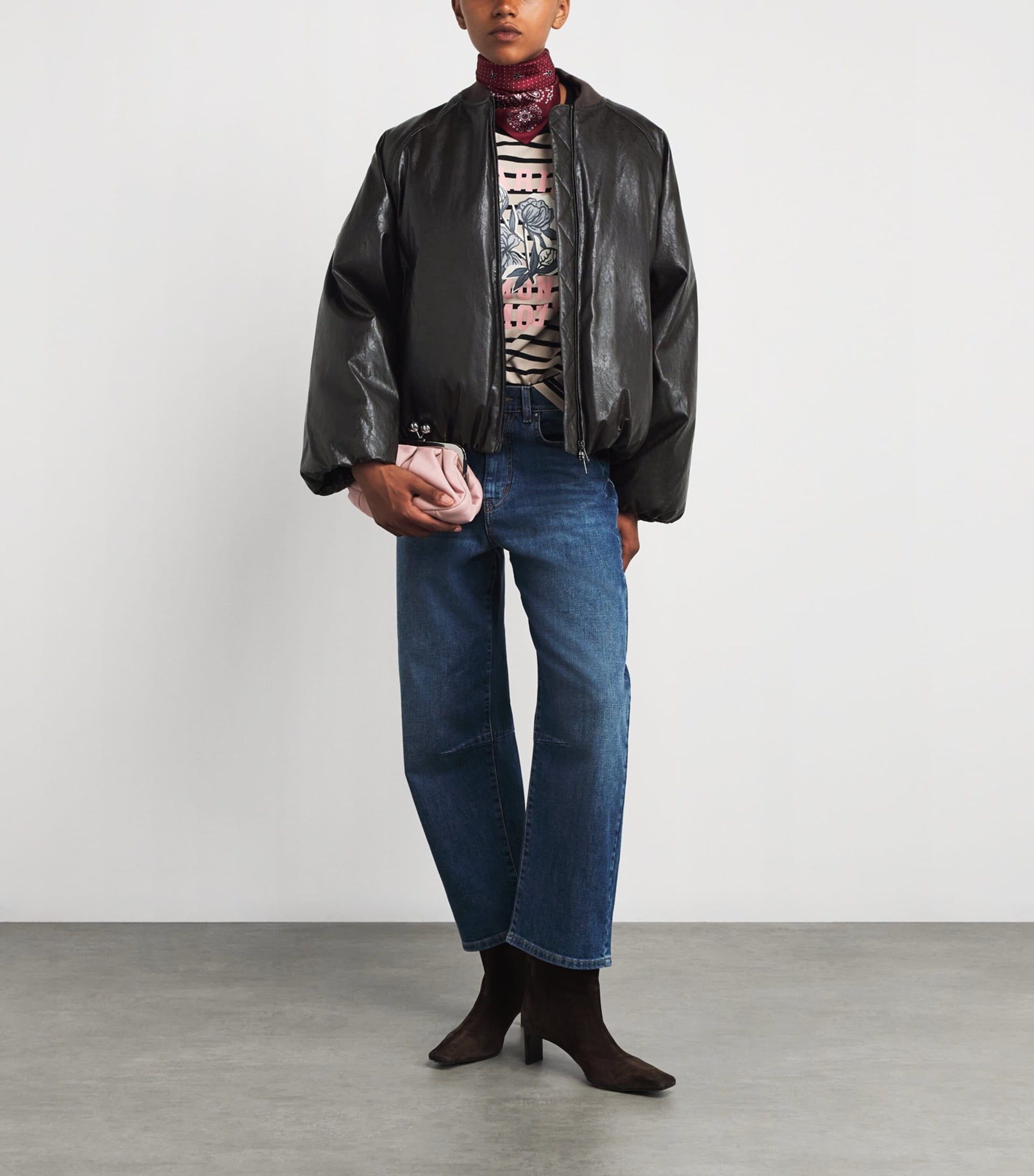 Brown Down Bomber Jacket