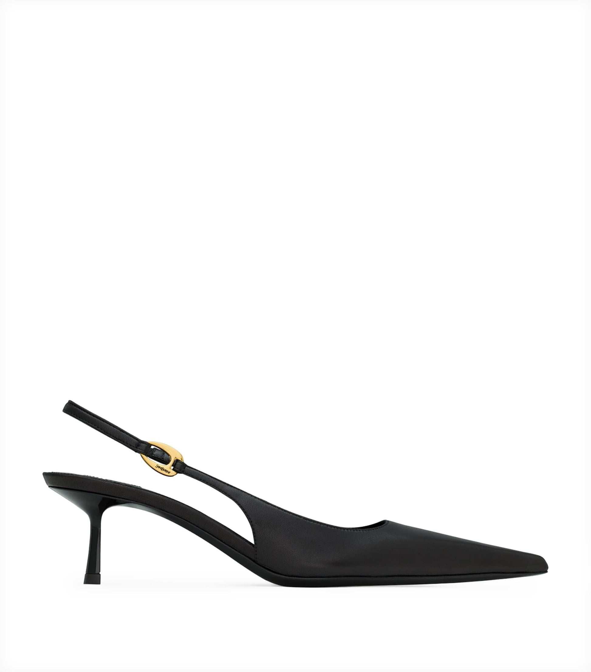 Saint Laurent Black Leather Vendome Slingbacks 50