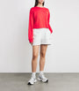 Adanola Red Cropped Raw-Hem Sweatshirt