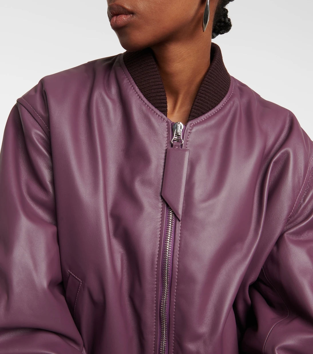 The Attico - Anja leather bomber jacket