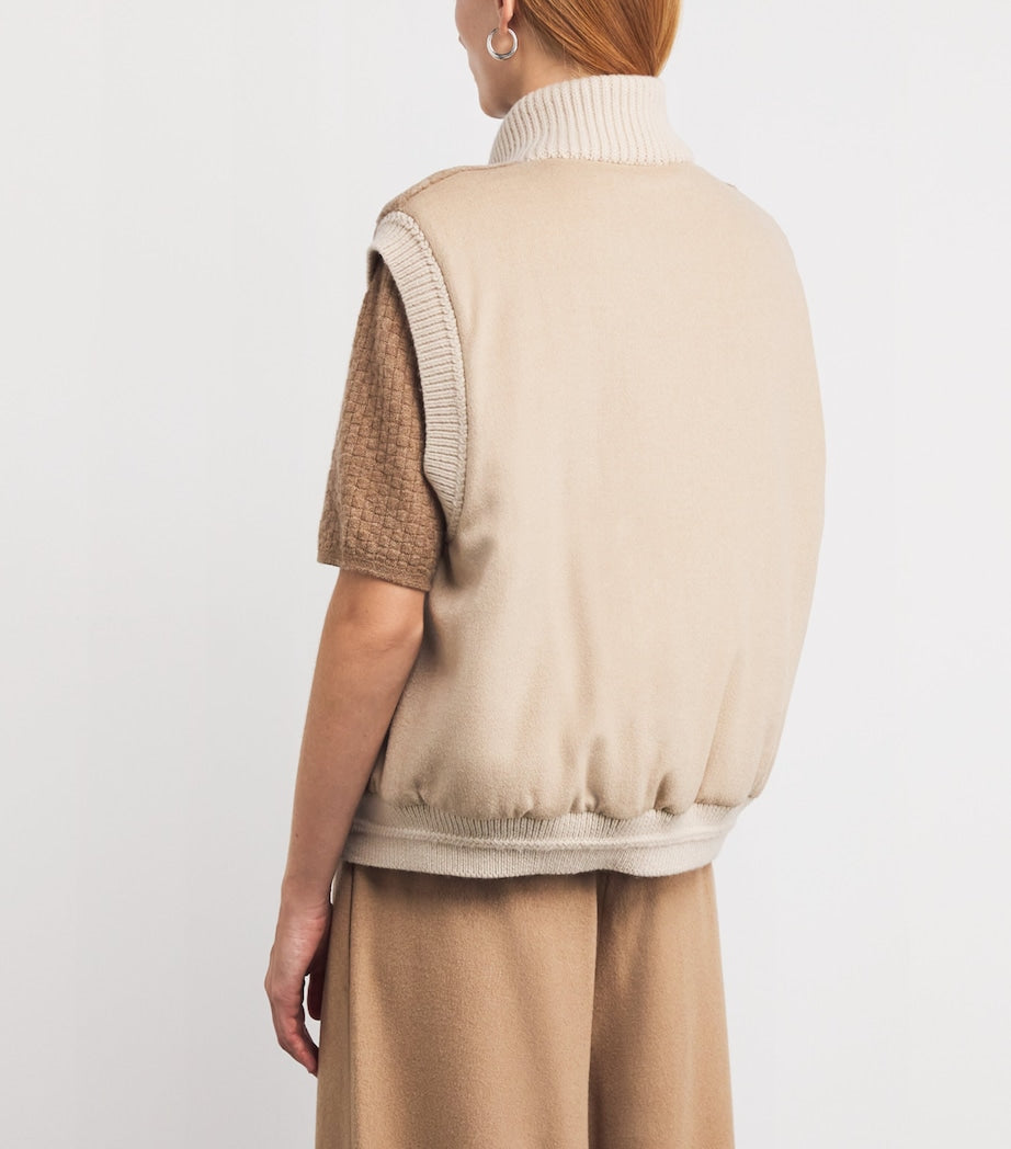Merino Wool-Cashmere Knitted Padded Gilet