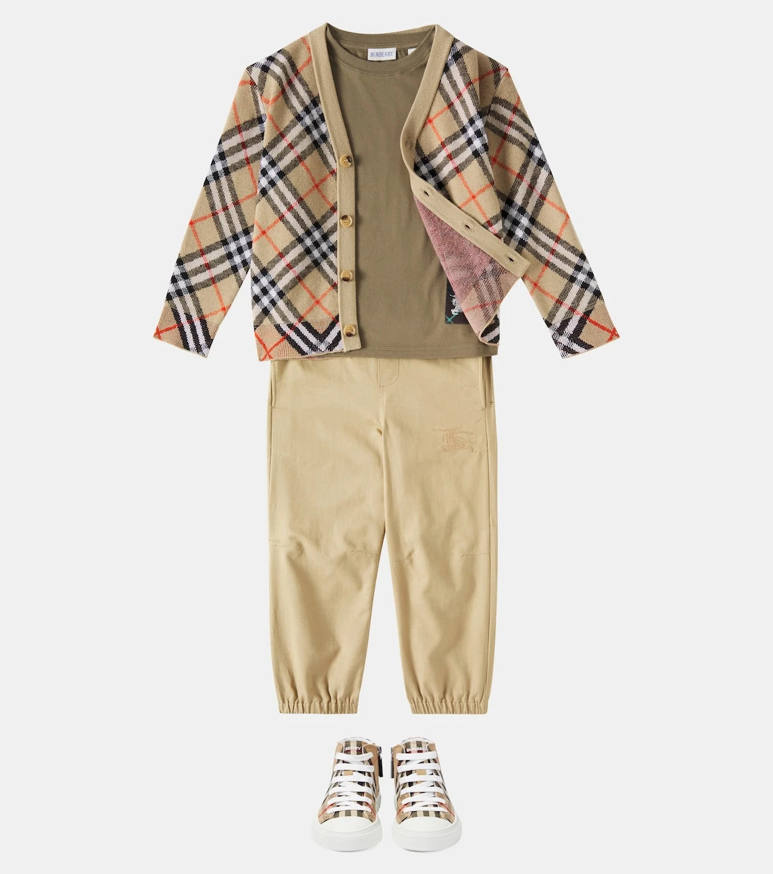 Burberry Kids - Burberry Check wool cardigan