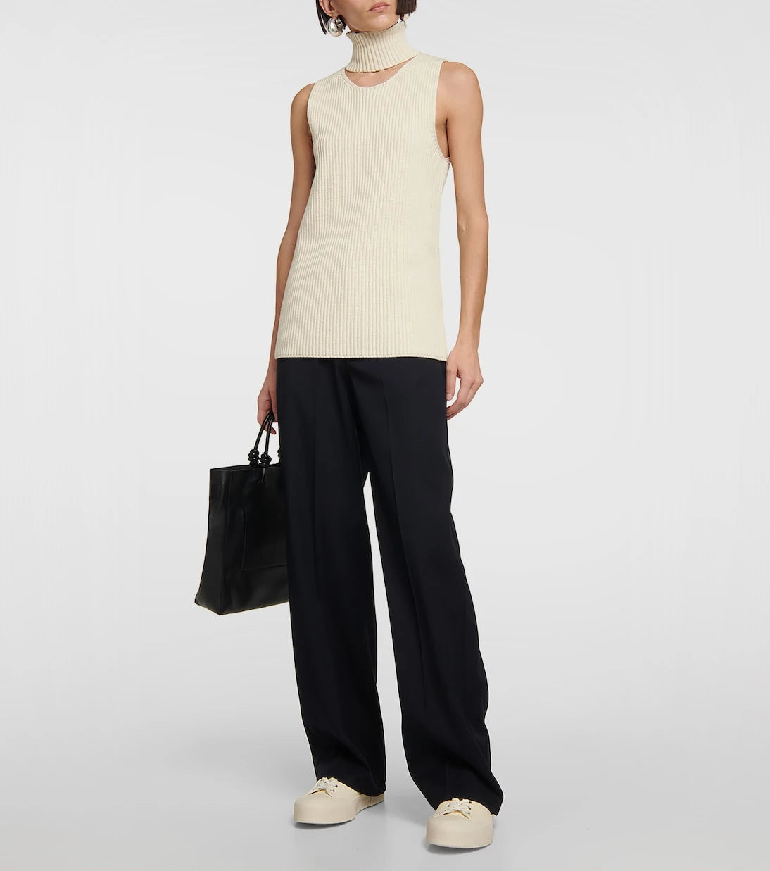 Jil Sander - Leather high-top sneakers