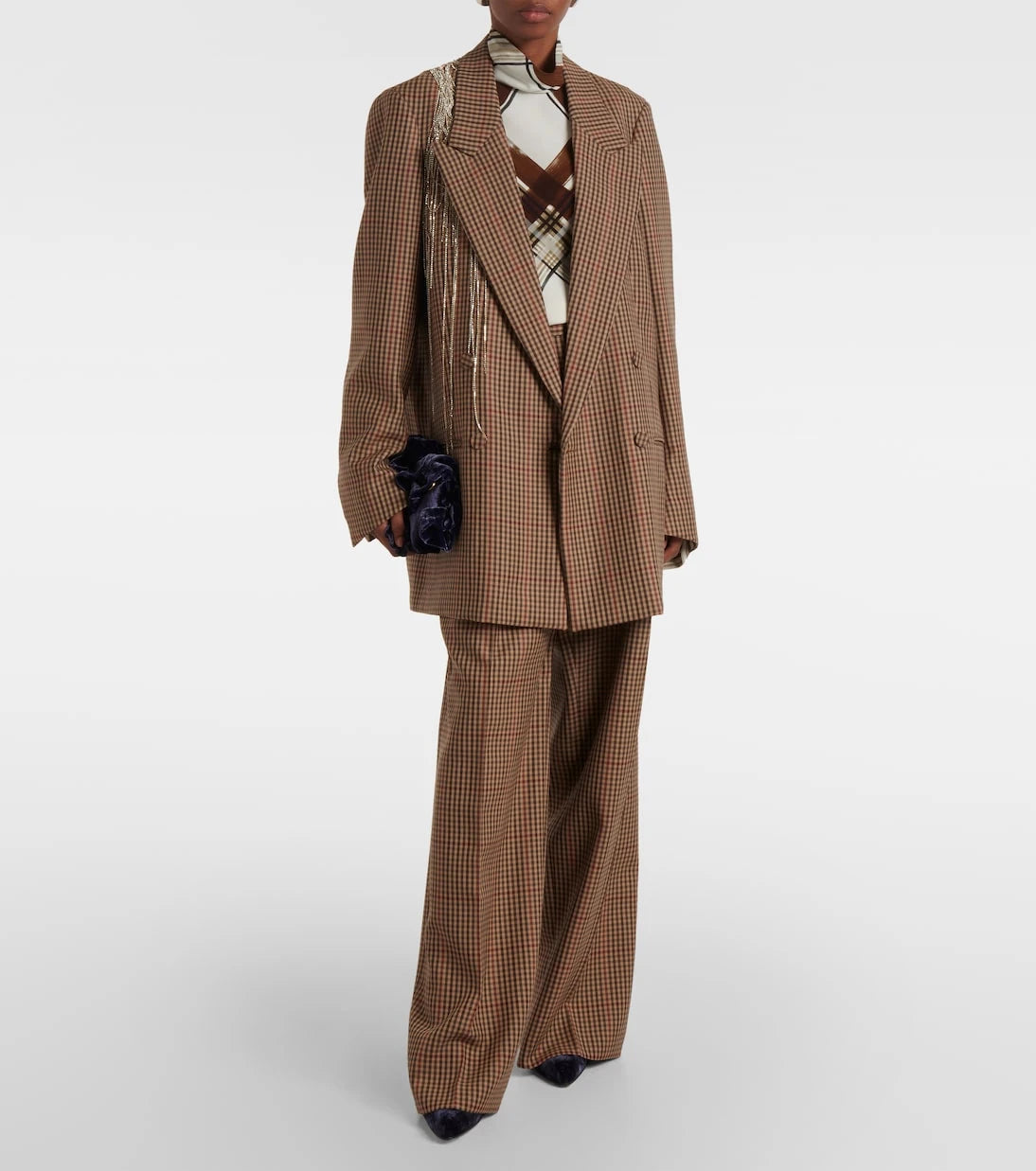 Dries Van Noten - Checked wool wide-leg pants