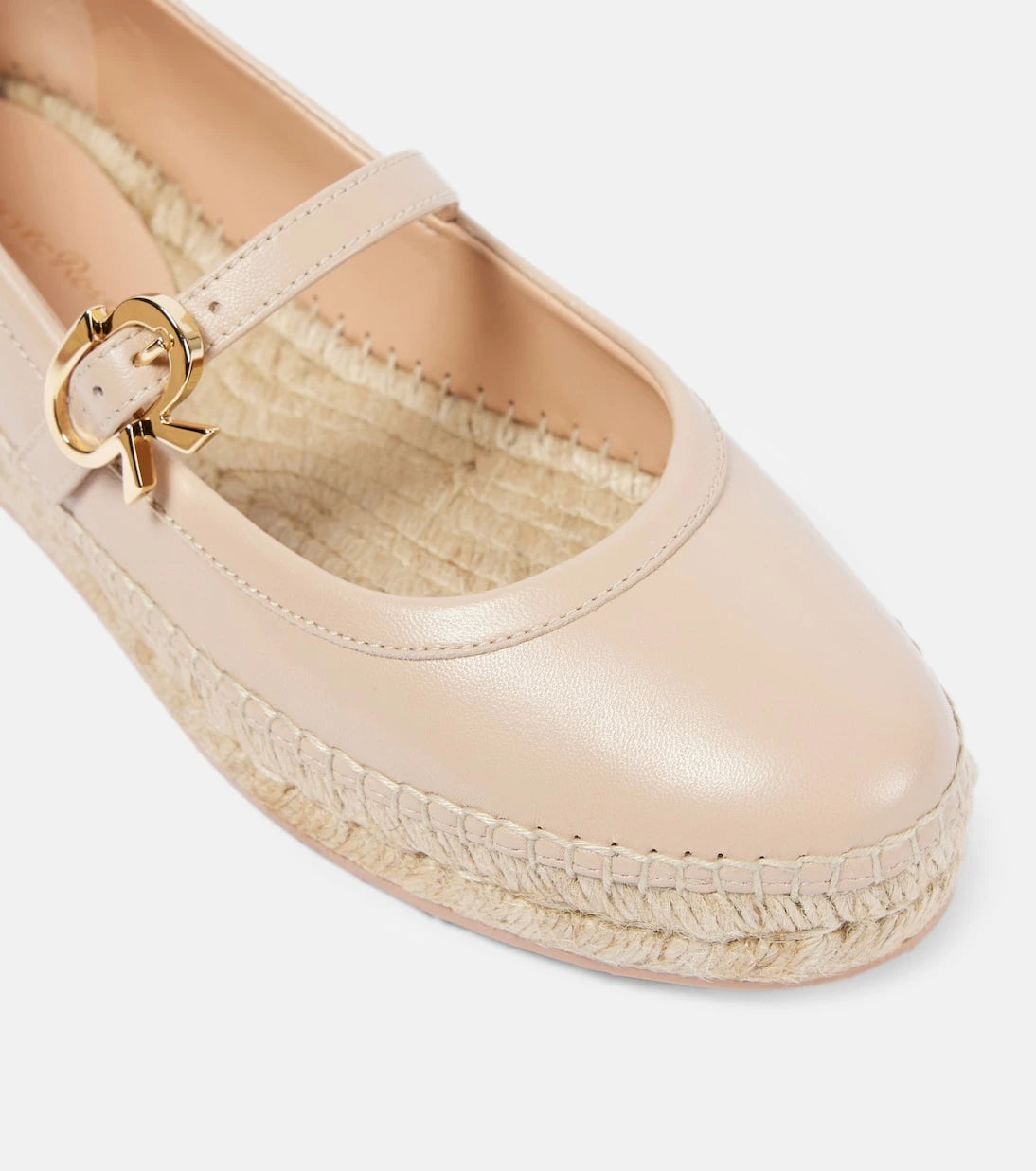Gianvito Rossi - Deri ve rafya espadriller