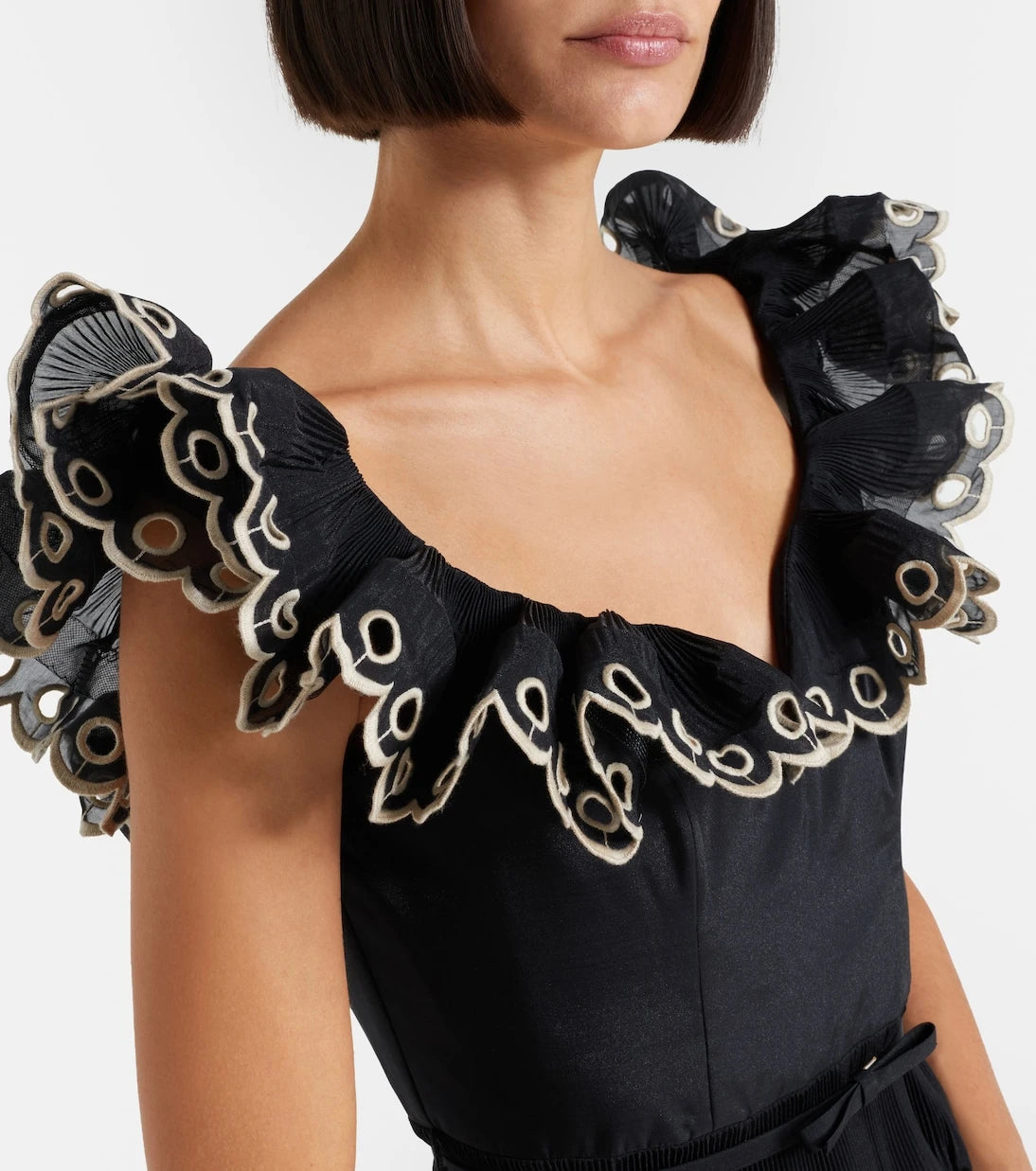 Zimmermann - Embroidered ruffled minidress