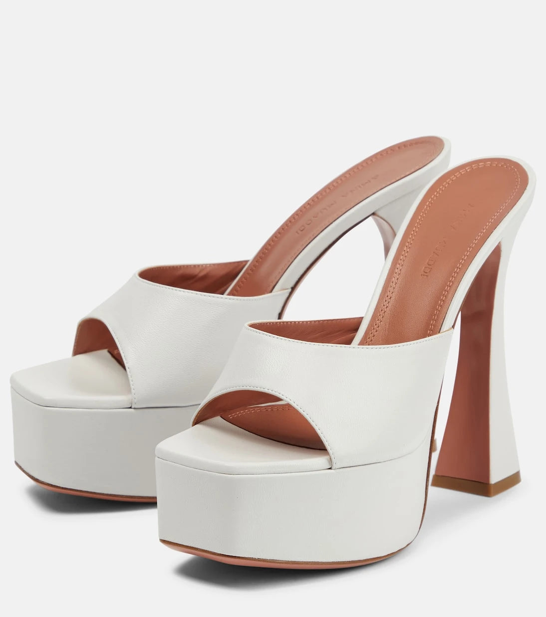 Amina Muaddi - Dalida leather platform mules