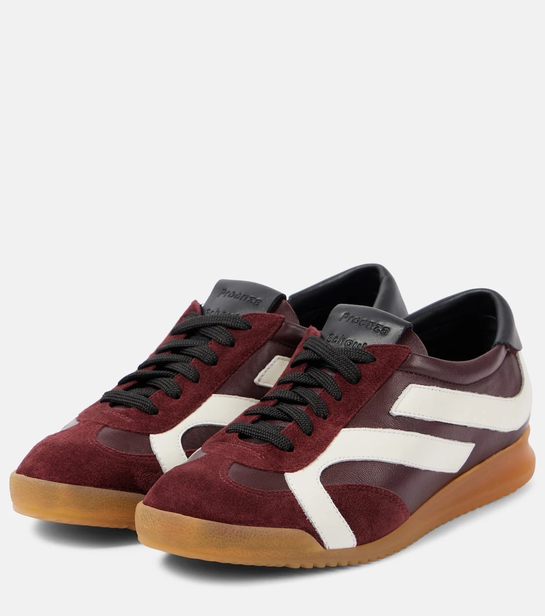 Proenza Schouler - Track suede-trimmed leather sneakers