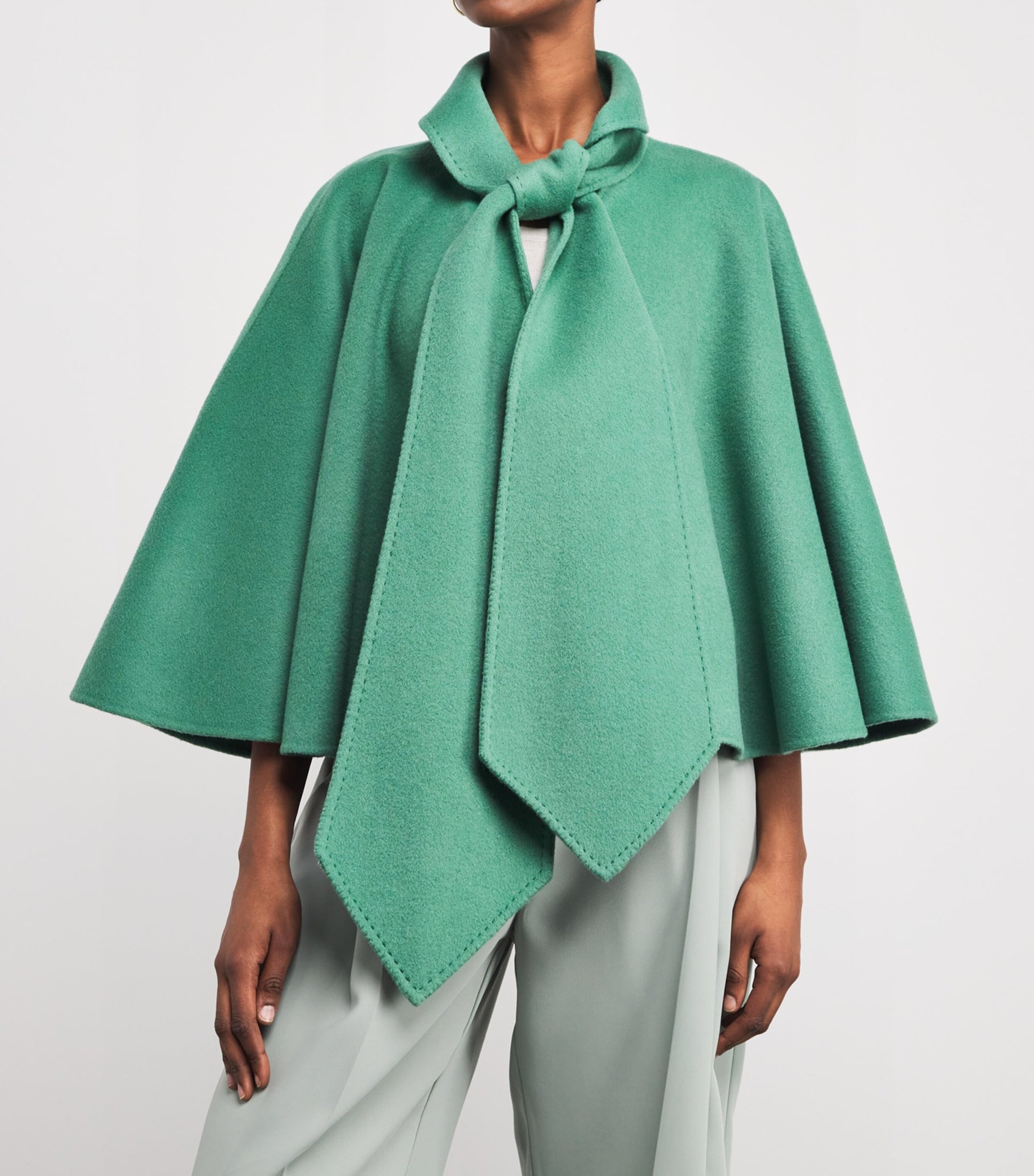 Wolk Morais Green Cashmere Bagatelle Cape