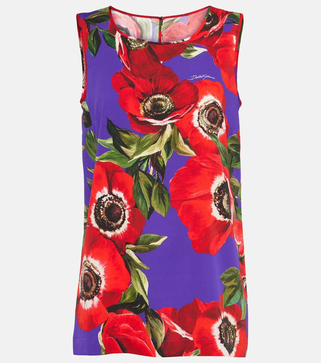 Dolce&Gabbana - Anemone silk-blend charmeuse top