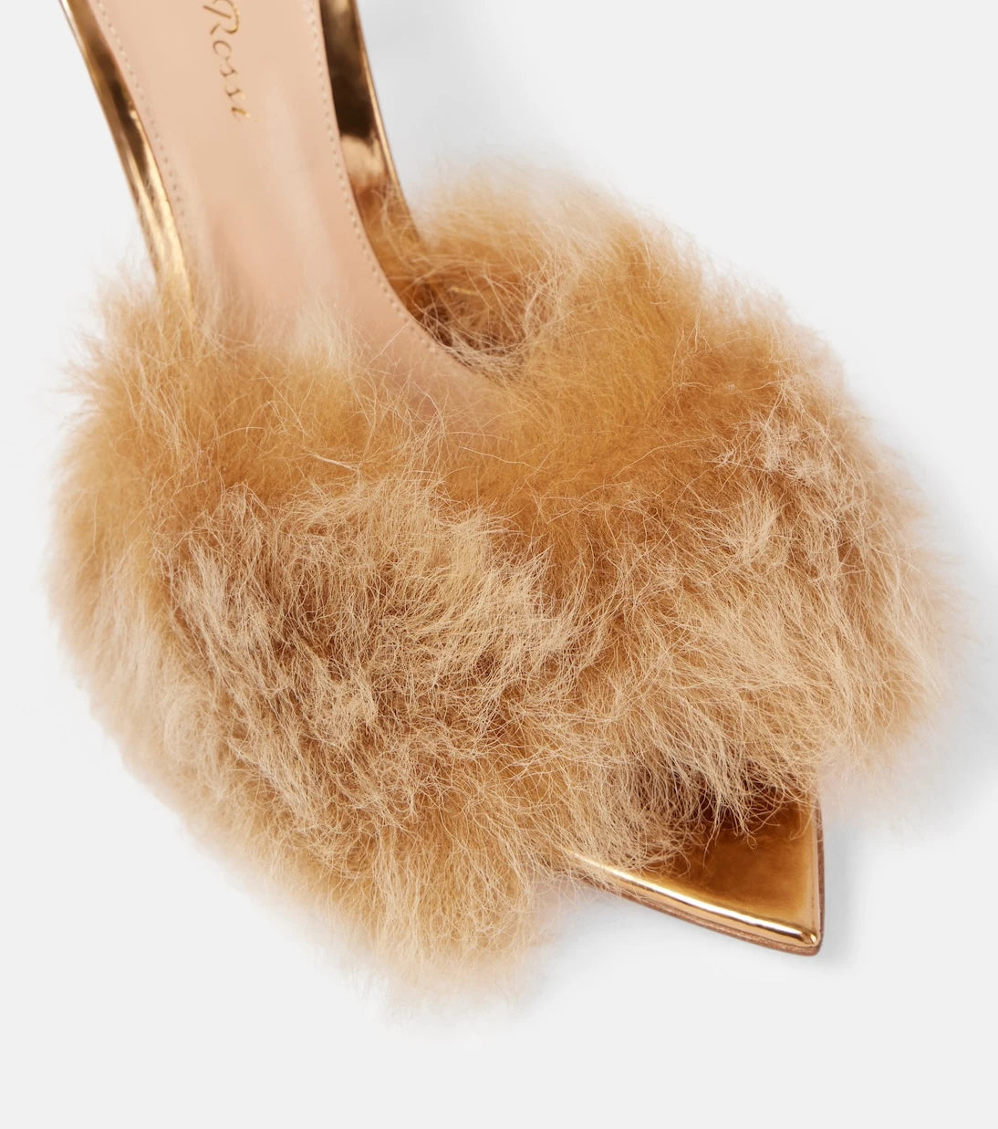 Gianvito Rossi - Pointy shearling-trimmed leather mules