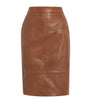 Brown Lambskin Midi Skirt