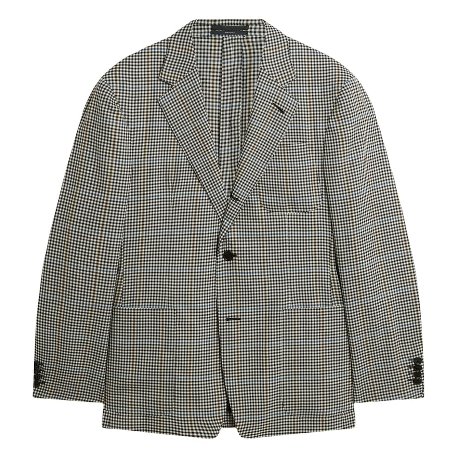Ivory Merino Wool Gingham Cavendish Blazer