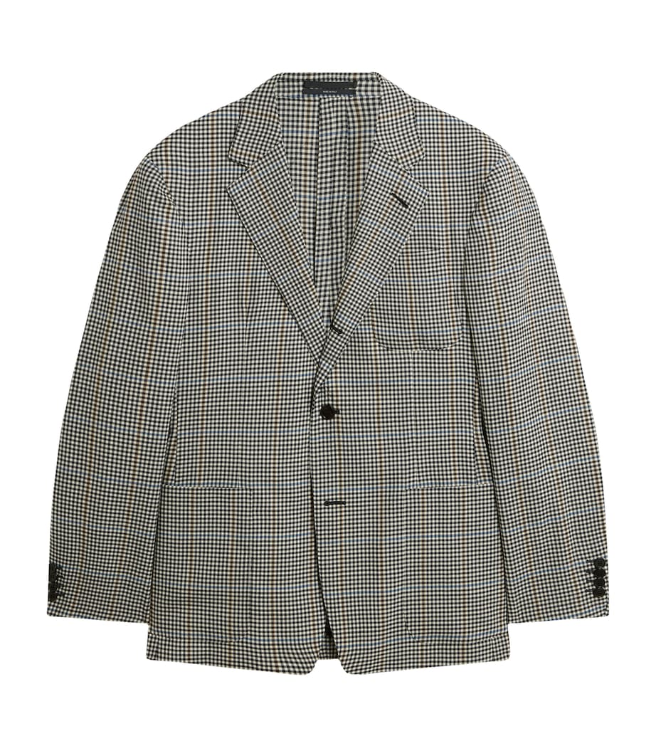 Ivory Merino Wool Gingham Cavendish Blazer