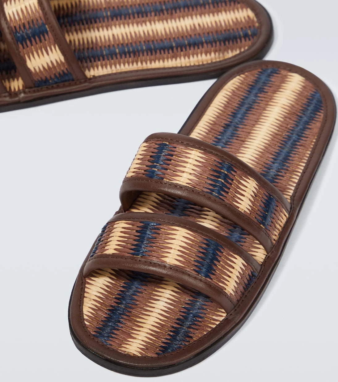 Bode - Duotone leather-trimmed slides