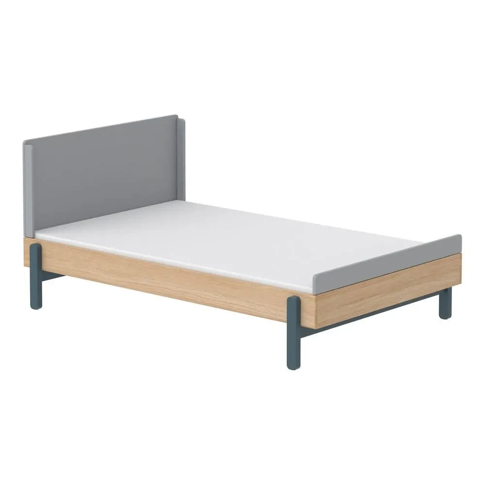 Flexa - Popsicle Oak Bed With Up/Down Bed Head 120x200cm | Blue