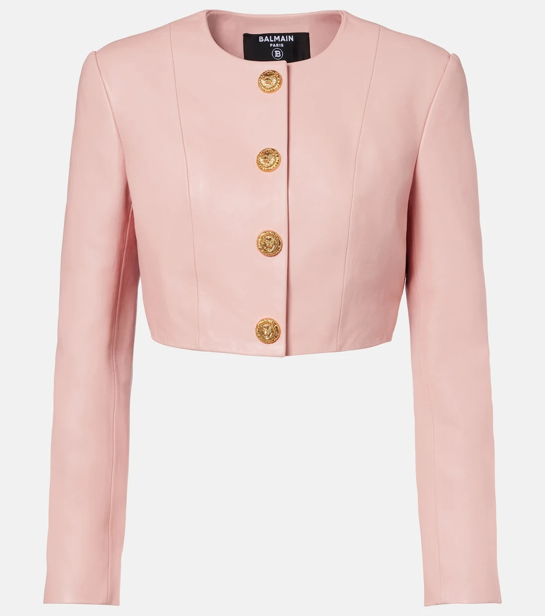 Balmain - Cropped leather jacket